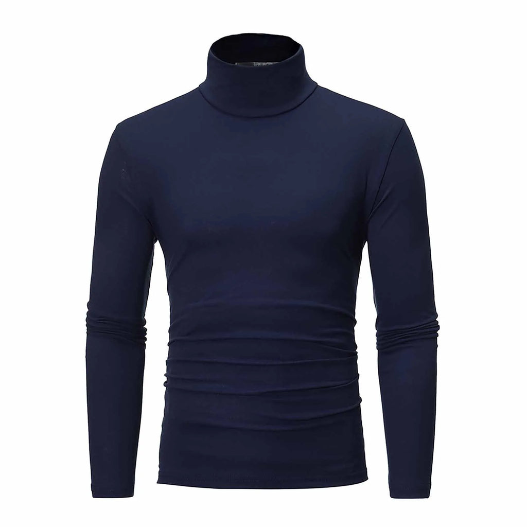 Men’s Slim-Fit Turtleneck – Basic Casual Pullover