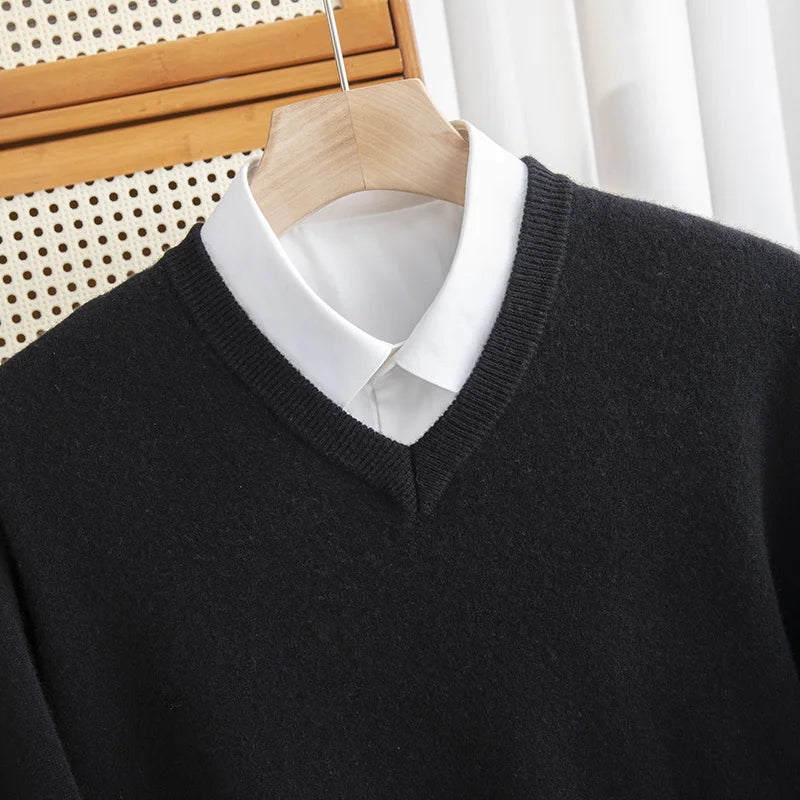 Merino Wool V-Neck Sweater