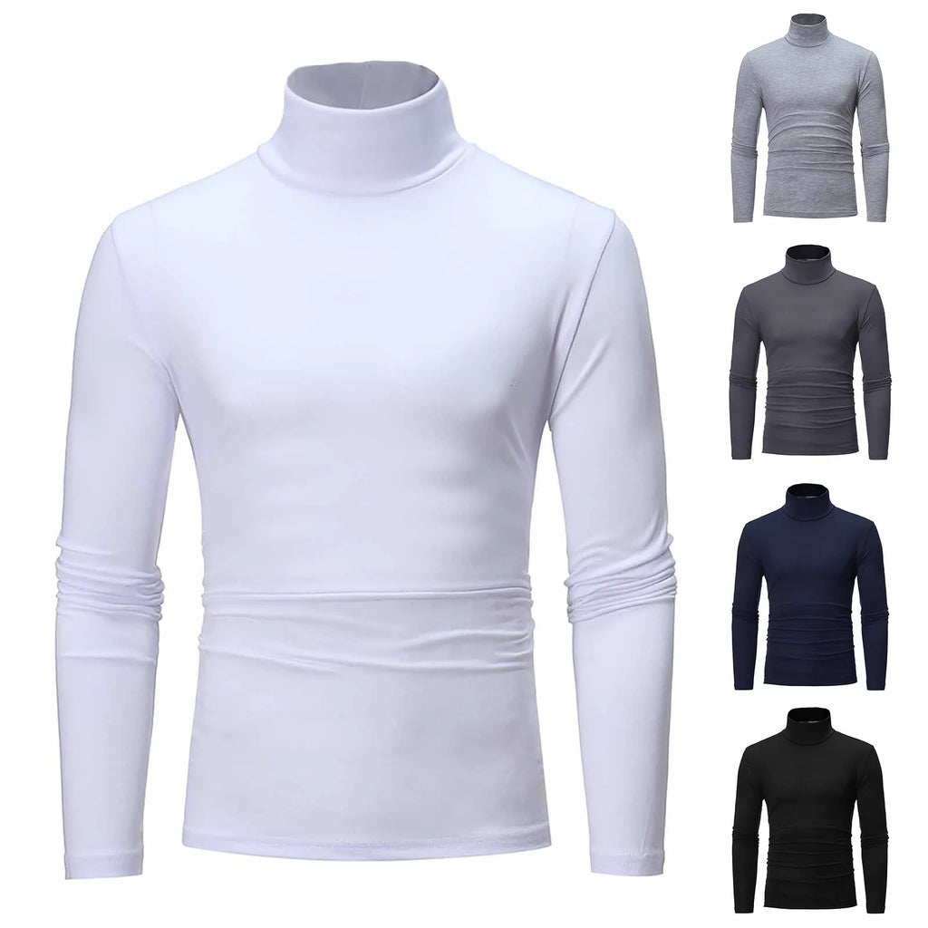 Men’s Slim-Fit Turtleneck – Basic Casual Pullover