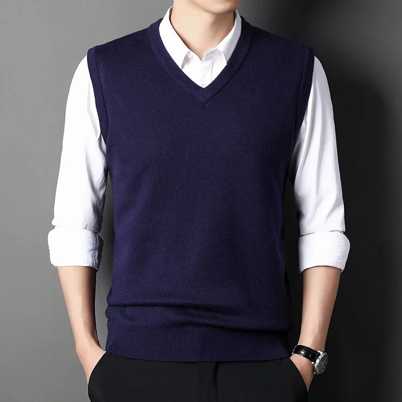 Men’s Knitted V-Neck Sweater Vest