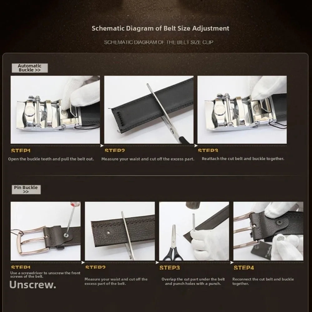 Premium Double-Sided Leather Belt for Men