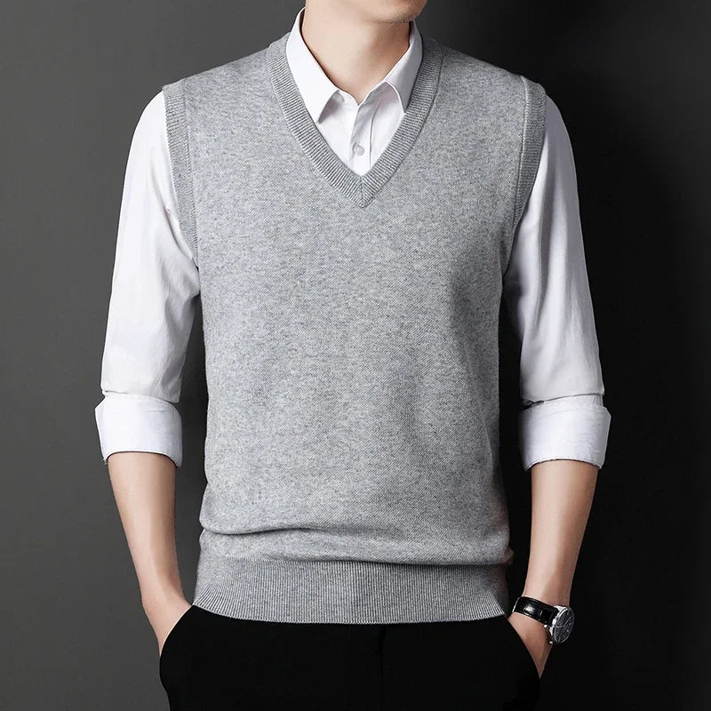 Men’s Knitted V-Neck Sweater Vest