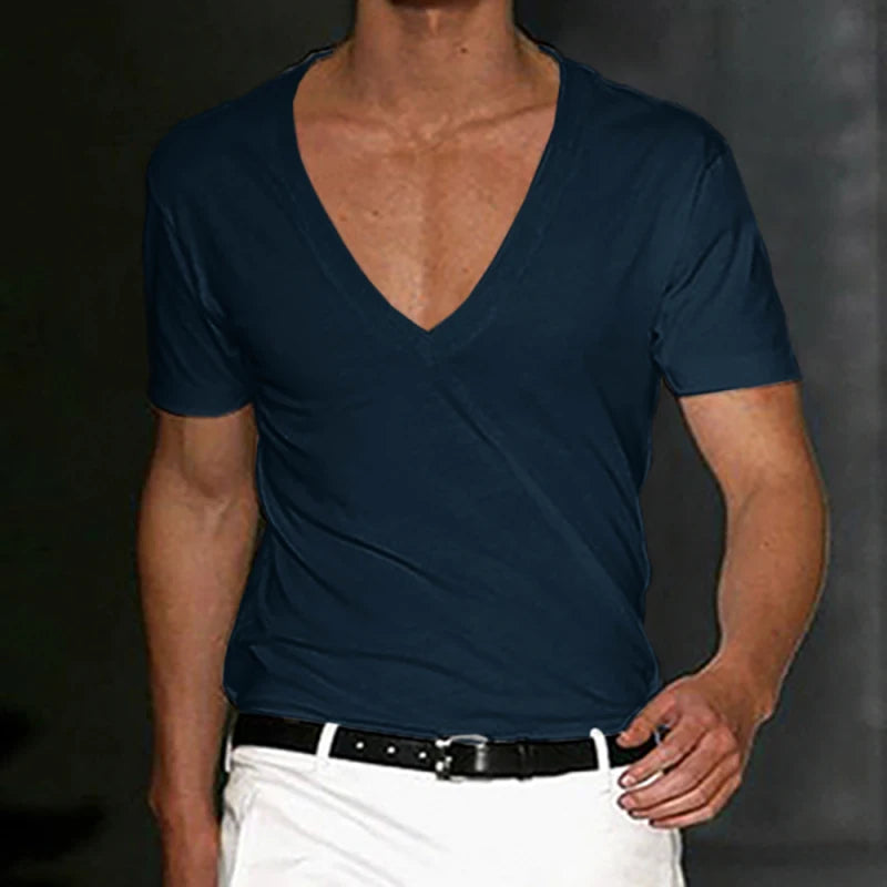Men’s Cotton V-Neck T-Shirt Breathable