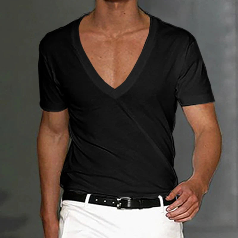 Men’s Cotton V-Neck T-Shirt Breathable