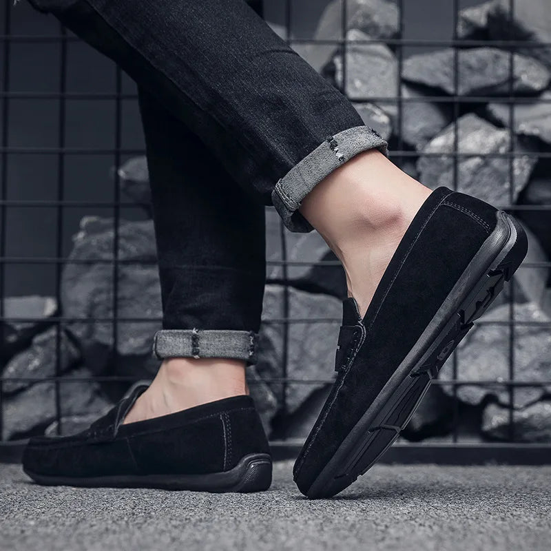 Men's pointy leather loafers