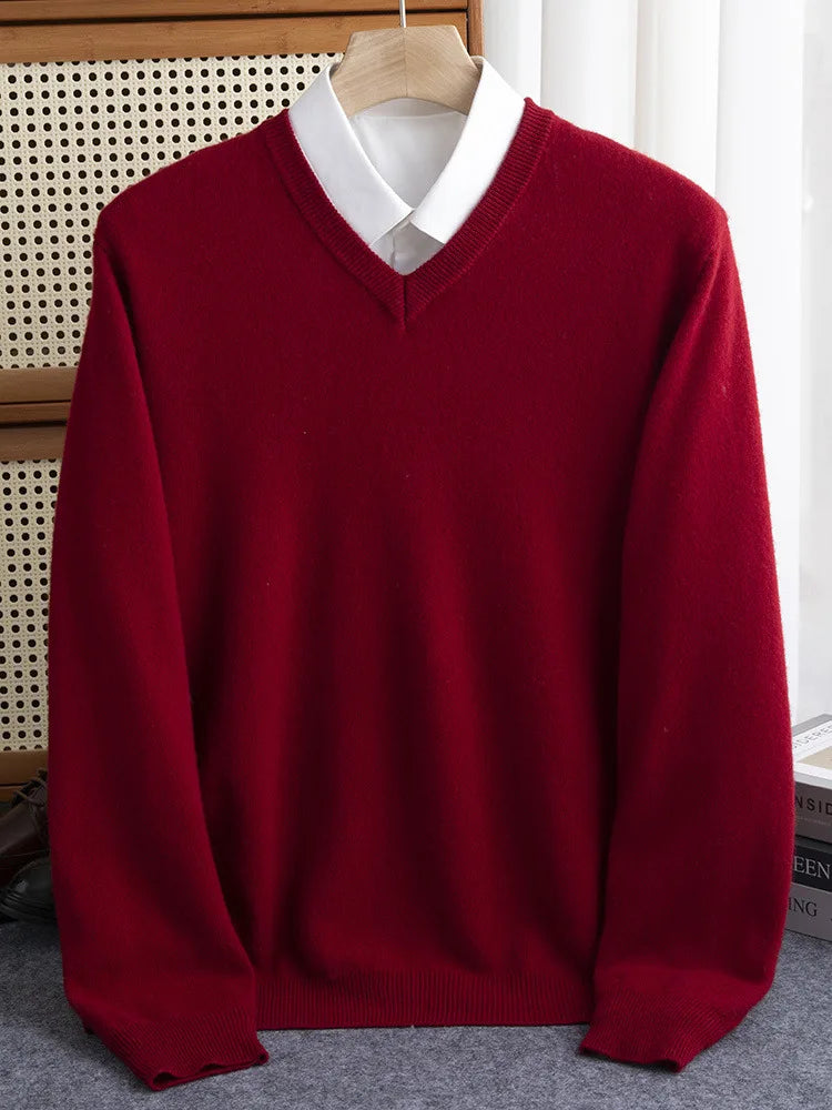 Merino Wool V-Neck Sweater
