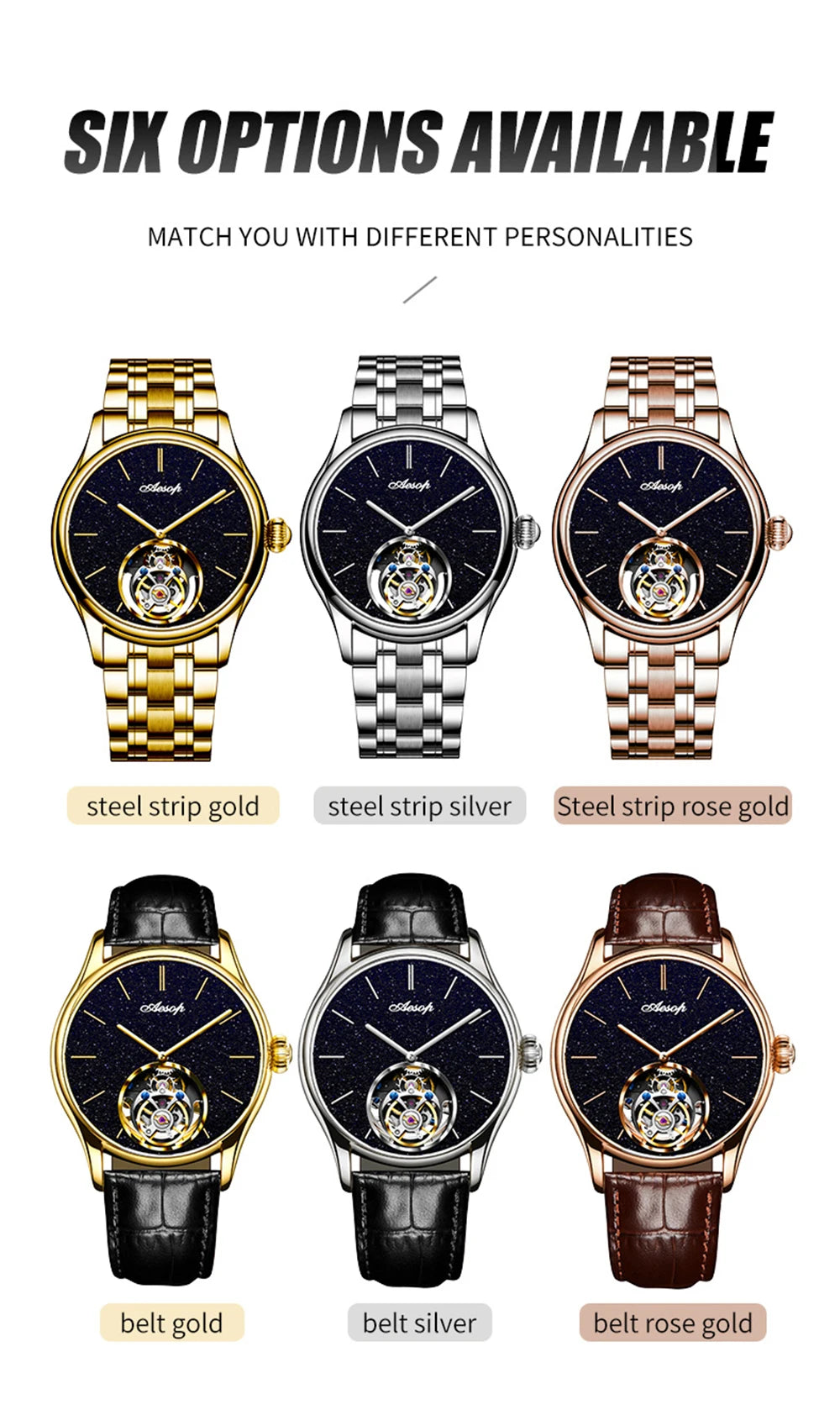 Men’s Flying Tourbillon Skeleton Watch