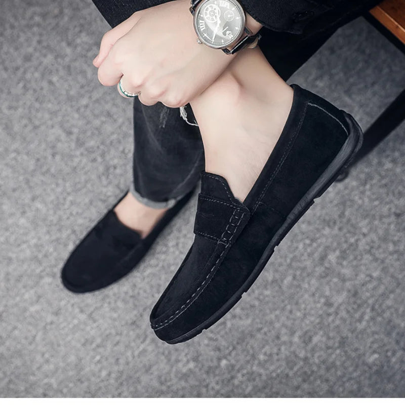 Men's pointy leather loafers