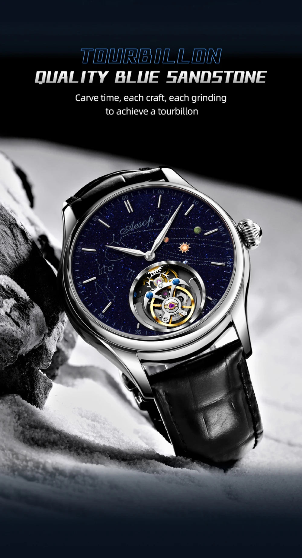 Men’s Flying Tourbillon Skeleton Watch