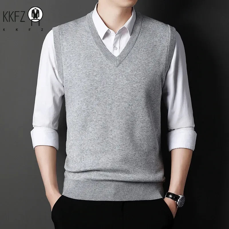 Men’s Knitted V-Neck Sweater Vest
