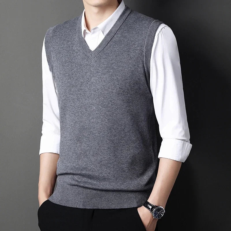 Men’s Knitted V-Neck Sweater Vest