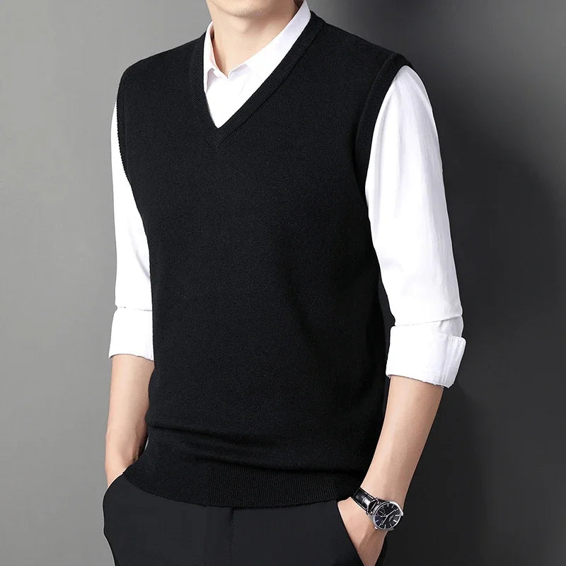 Men’s Knitted V-Neck Sweater Vest